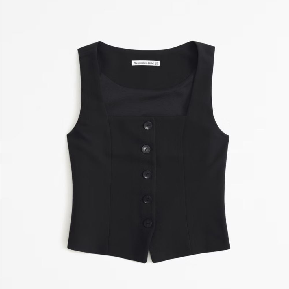 Abercrombie & Fitch Black Button-Front Top